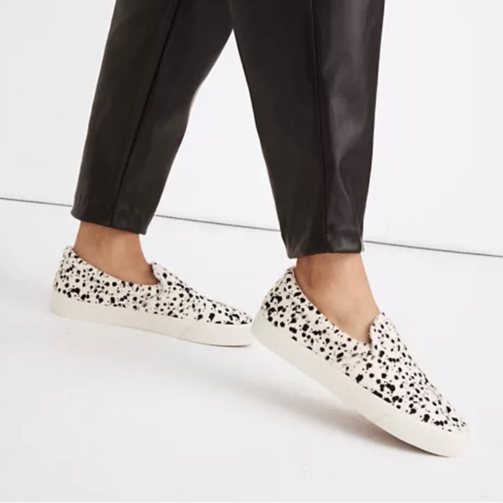 Madewell Sidewalk Slip-On Sneakers in Spatter-Painted Calf Hair shoe size 7